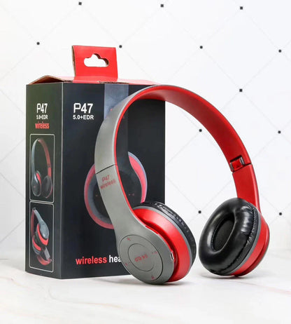 Wireless Bluetooth headphones with foldable design and 40mm drivers for immersive stereo audio