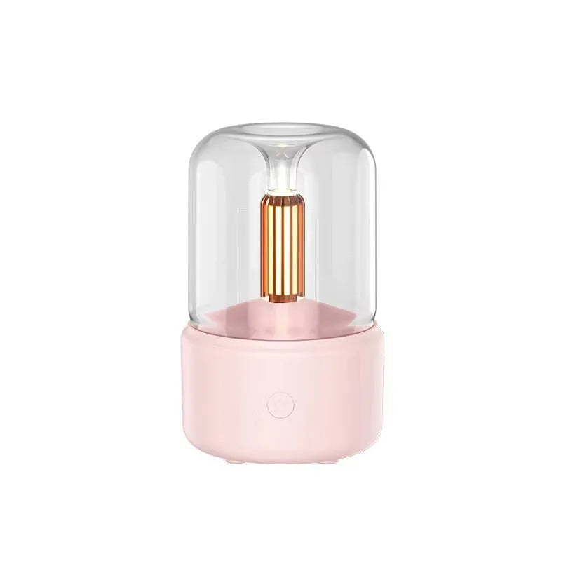 Candlelight aroma diffuser 120ml USB air humidifier with LED night light in beige