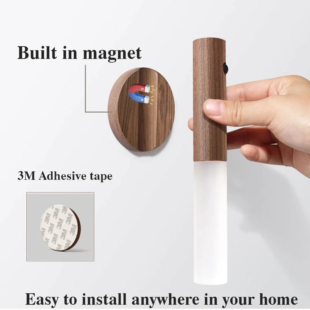 Versatile USB-powered magnetic night light with motion sensor for illuminating hallways, closets, and cabinets