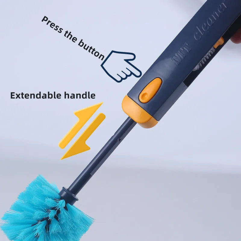 4 in 1 bottle gap cleaner brush multifunctional cup cleaning brush set with U-shaped silicone brush and twisted wire tools for water bottles, reusable cups, and kitchen gadgets in blue or grey