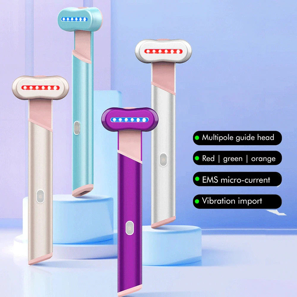 4-in-1 Electric Eye Massager with Microcurrent, Red Light Therapy, Facial Massage, and Therapeutic Warmth for Radiant, Youthful-Looking Skin