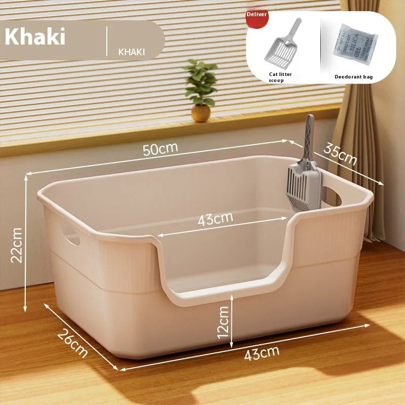 Oversized semi-closed cat litter box in selected colour with free extra-large litter scoop
