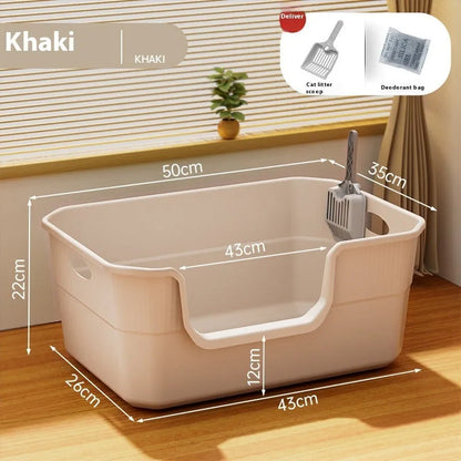 Oversized semi-closed cat litter box in selected colour with free extra-large litter scoop
