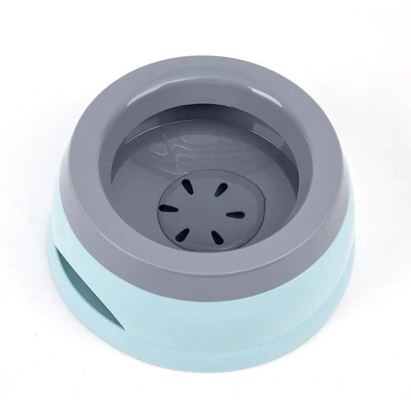 Grey floating anti-spill pet water bowl with 750ml capacity for dogs and cats