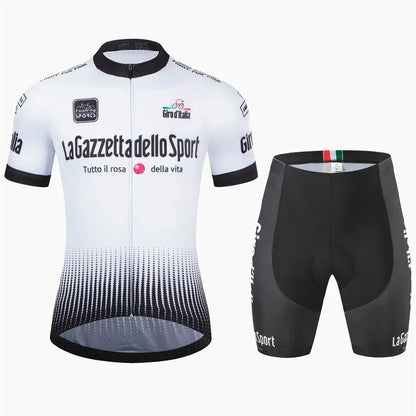 Unisex short-sleeve cycling suit in a solid colour, made from quick-dry polyester fabric.