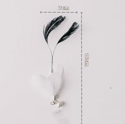 Detachable sucker cat stick with feather attachment, PVC rod and steel wire in picture colour