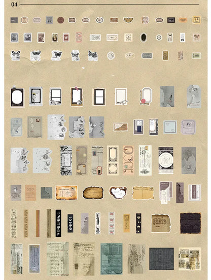 Cloud Book Series DIY sticker pack showing 200 sheets of Japanese paper in four retro designs.
