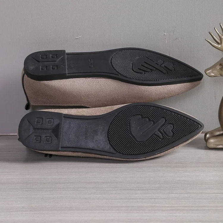 Beige leopard print women's pumps with pointed toe design for plus sizes