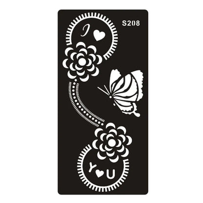 Hollow geometric tattoo template sticker on water transfer paper, Southeast Asian style design.