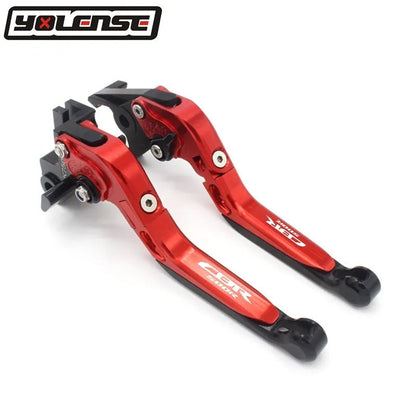 CNC foldable telescopic brake clutch horn levers for Honda CBR500R 2013 onwards, T6061 alloy, anodised, pair