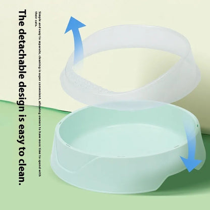 Round deodorant design cat litter box in mint green and pink colour options