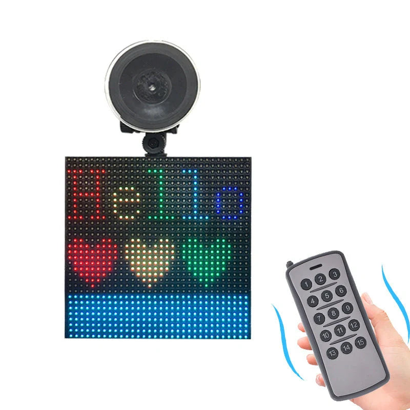 Customisable car rear window LED display with vibrant seven-colour messages
