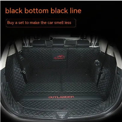 Custom-fitted TPE XPE boot liner with 3D edging for Mitsubishi Outlander SUV.