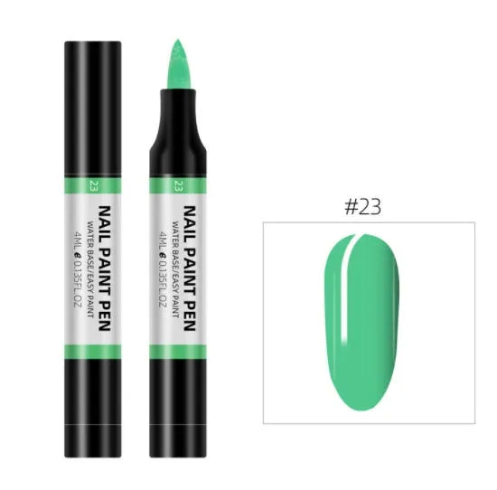 24 colour water-based nail polish painting pens for 3D nail art and flower designs