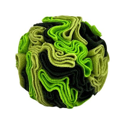 Polar fleece pet sniffing toy ball in 8cm to 20cm sizes for molar chewing and training