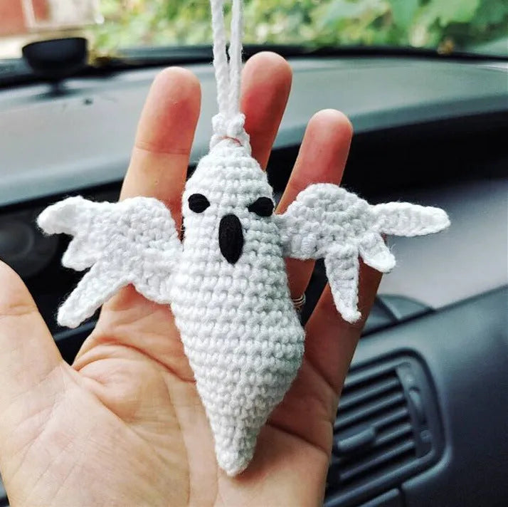 Plush hand-woven car hanging ornament with Halloween cartoon character design