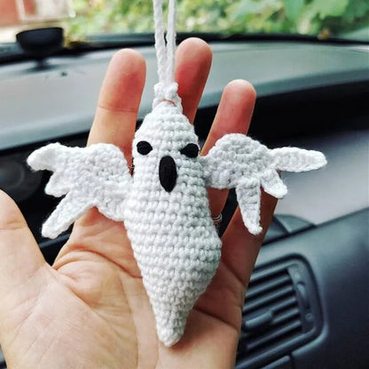 Plush hand-woven car hanging ornament with Halloween cartoon character design