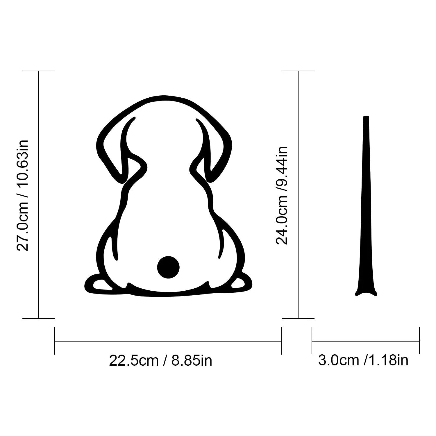 Car rear window sticker with cartoon cat pattern creating dog silhouette shadow effect