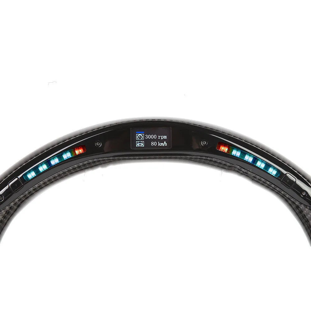 Black carbon fibre BMW steering wheel with LED elements for X3 X5 models