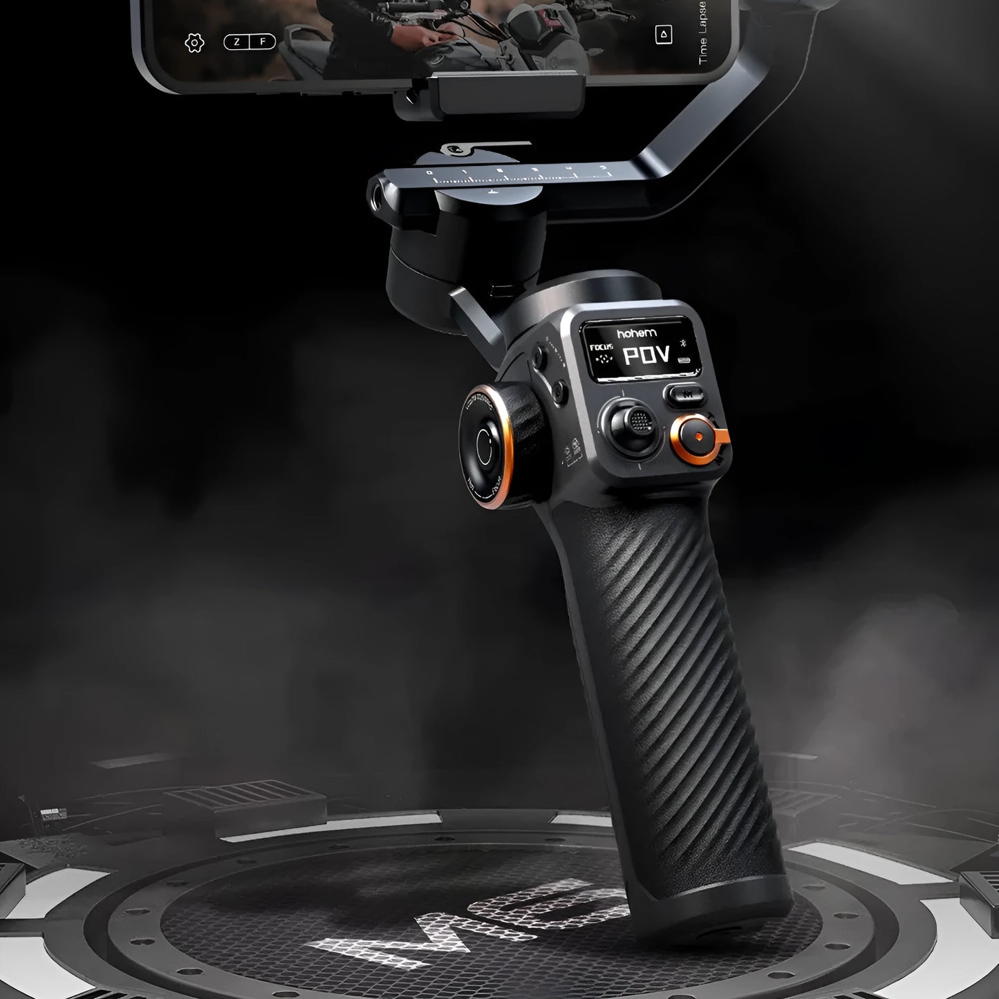 Black AI face and shooting fill light three-axis camera stabiliser M6 kit with tripod