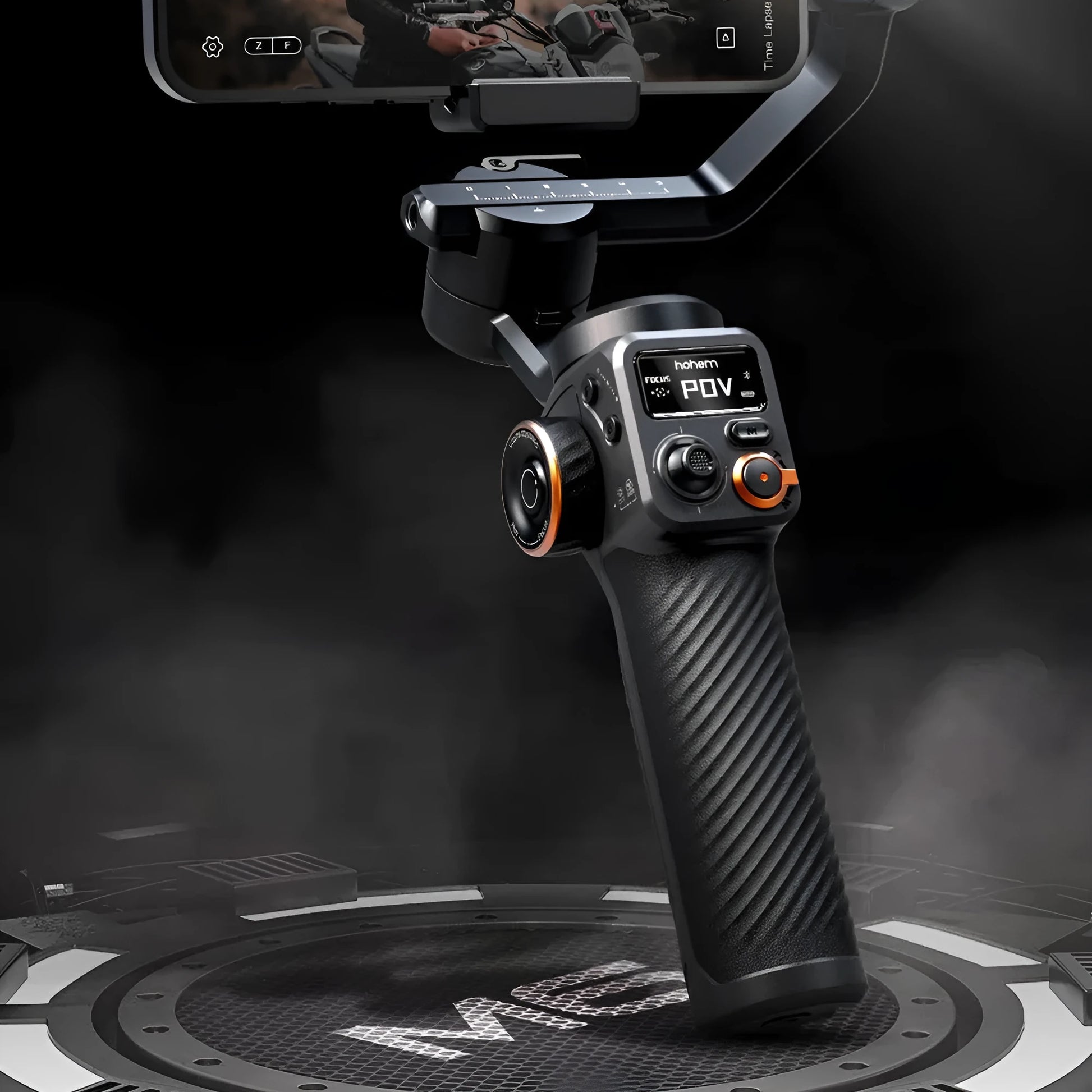 Black AI face and shooting fill light three-axis camera stabiliser M6 kit with tripod
