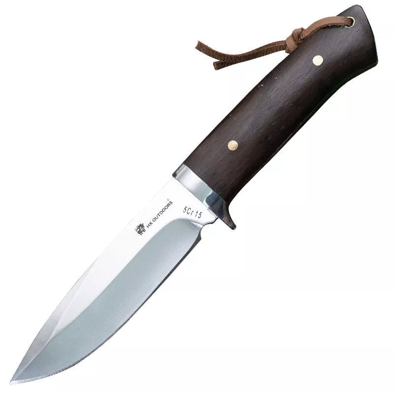 Portable Survival Knife with leather holster for outdoor defence