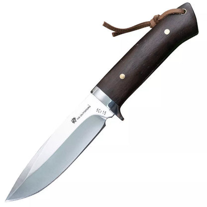 Portable Survival Knife with leather holster for outdoor defence