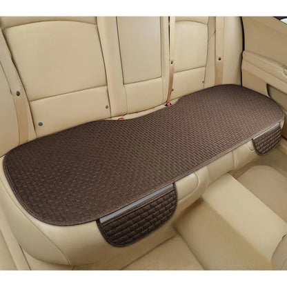 Linen plaid car cushion set in classic colours with hemmed edges for four seasons use