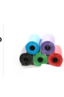 Coloured dog waste bags for pet cleanup measuring 22.5 by 30 centimetres