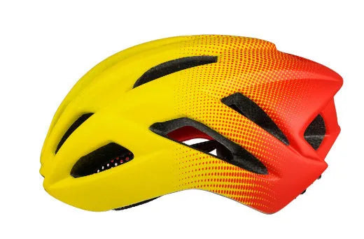 Road bike mountain riding helmet with EPS foam construction and polycarbonate shell, size L for head circumference 56-61cm, featuring 16 ventilation holes, orange colour, 240g lightweight design for cycling protection