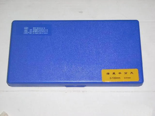 Depth micrometer measuring instrument with 0 to 100mm range for precision engineering applications featuring 0.01μm resolution alloy construction professional workshop tool