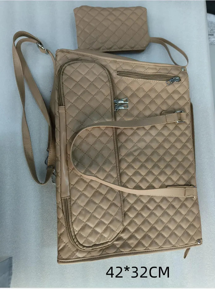 Women's quilted insulated lunch tote bag with laptop compartment and matching wallet in seven colour options