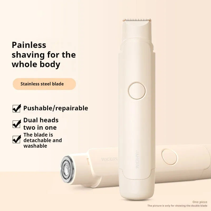 Electric hair trimmer unisex rechargeable wet and dry body hair removal device in apricot or gradient pink