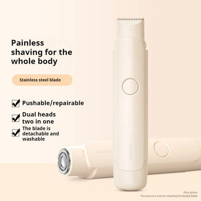 Electric hair trimmer unisex rechargeable wet and dry body hair removal device in apricot or gradient pink