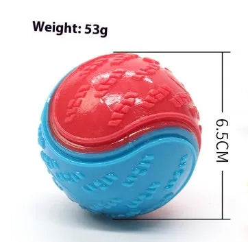 6.5cm TPR dog training ball in multiple colour combinations including red-blue and luminous option