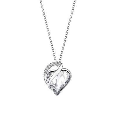 925 silver heart-shaped geometric necklace for women, available in multiple colours