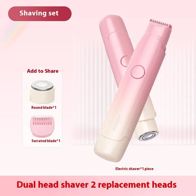 Electric hair trimmer unisex rechargeable wet and dry body hair removal device in apricot or gradient pink