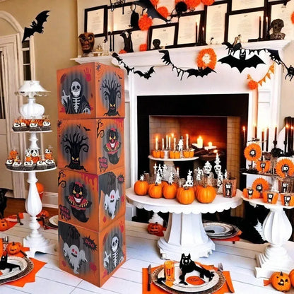 Orange aluminium blood wine bottle Halloween balloons with ghost box decorations
