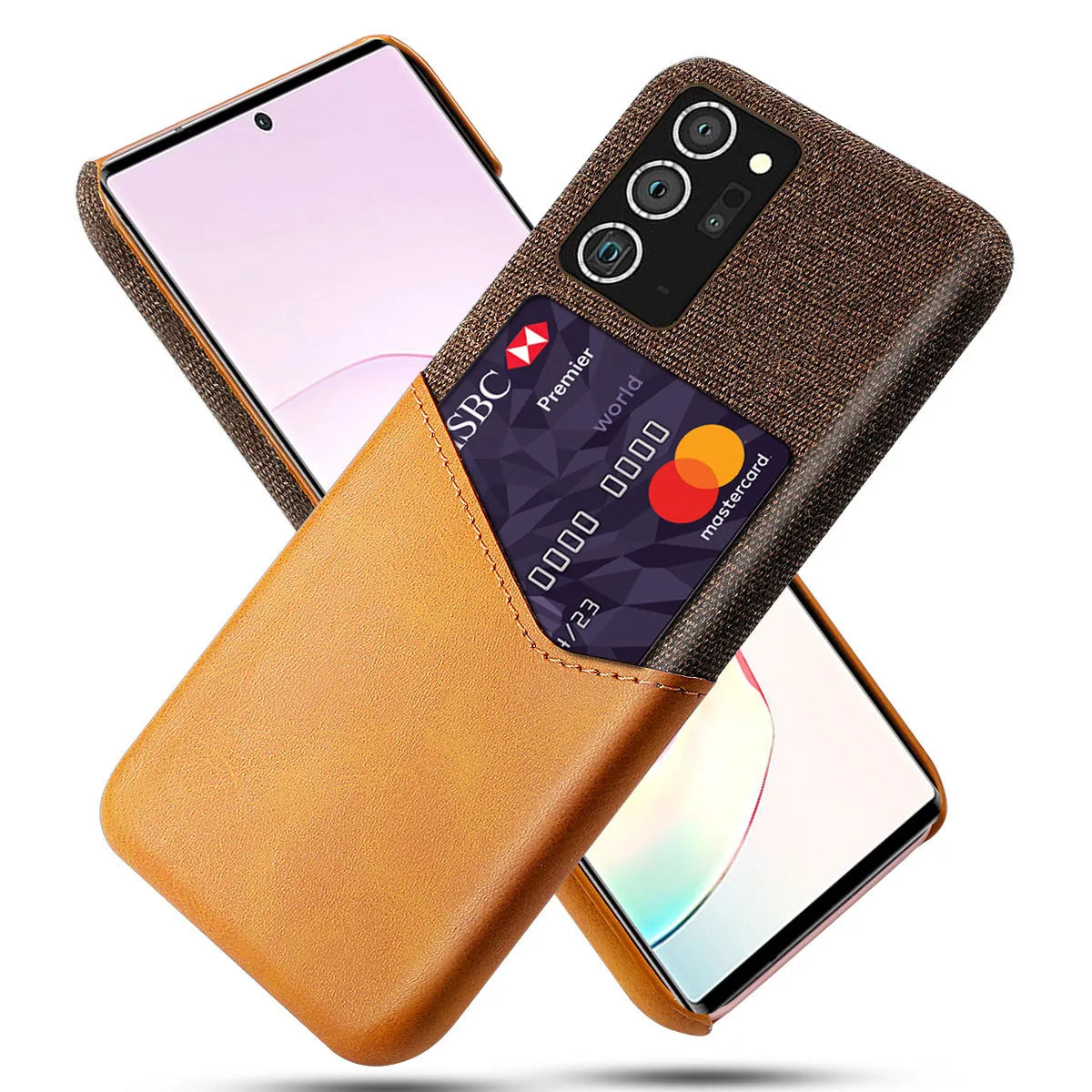 Samsung leather mobile phone case with calf pattern cloth texture in multiple colour options