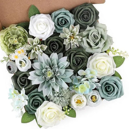 Silk flower wedding simulation box flower for layout planning in a selection of colours.