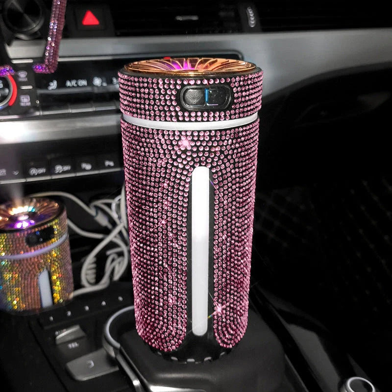 Ultrasonic Aromatherapy Car Diffuser with Colorful LED Lighting, Compact and Portable Design for In-Car Relaxation and Fragrance Enjoyment