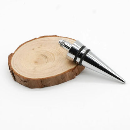 Silver zinc alloy threaded wine bottle stopper with silicone seal component for M8M10 compatibility