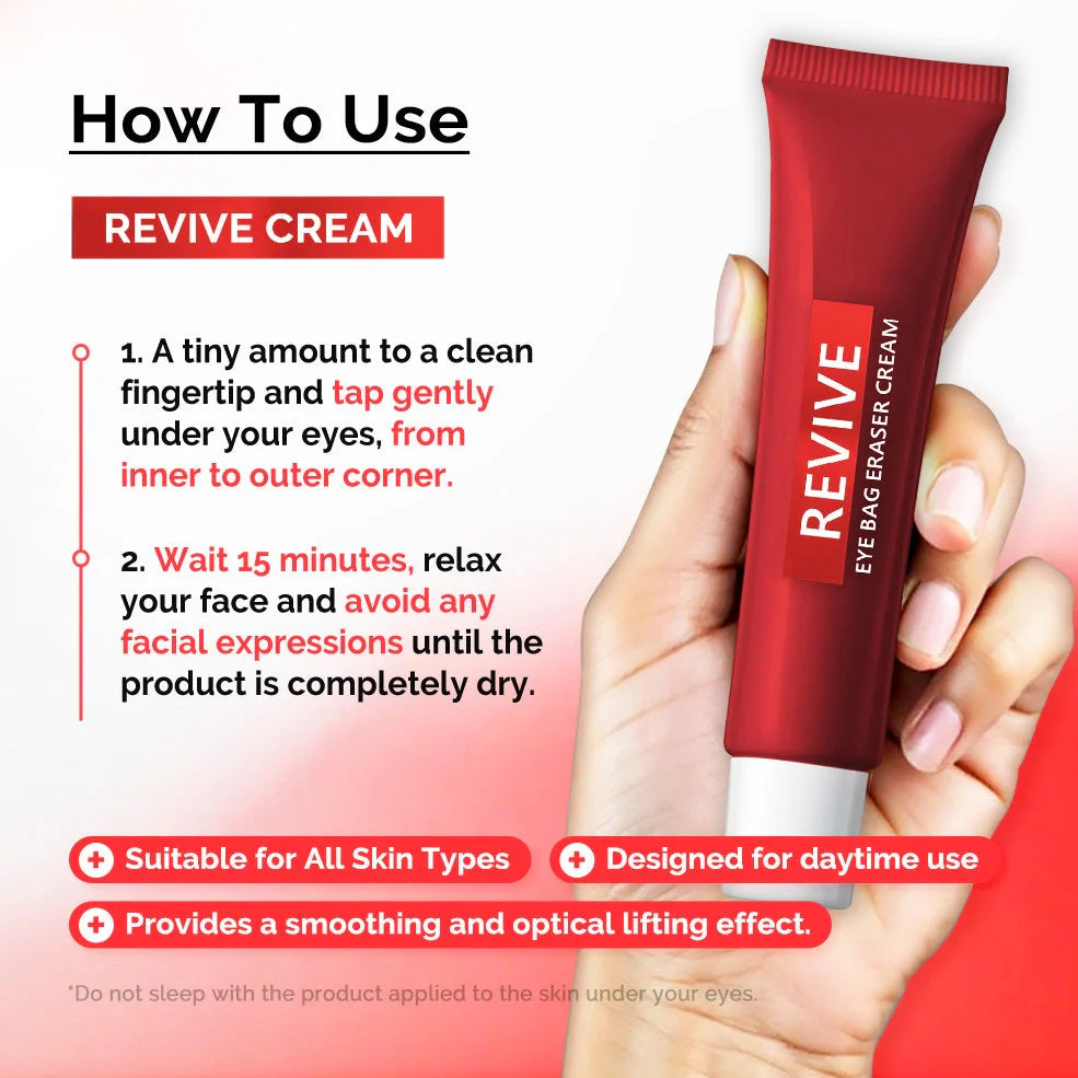 15ml jar of moisturising eye cream with hyaluronic acid and vitamin E for reducing dark circles