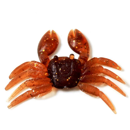 8cm PVC crab fishing lure in red or brown colour for saltwater freshwater fishing