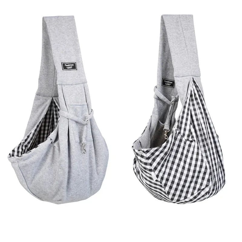 Cat messenger bag in folded and unfolded positions showing large capacity interior and breathable fabric construction
