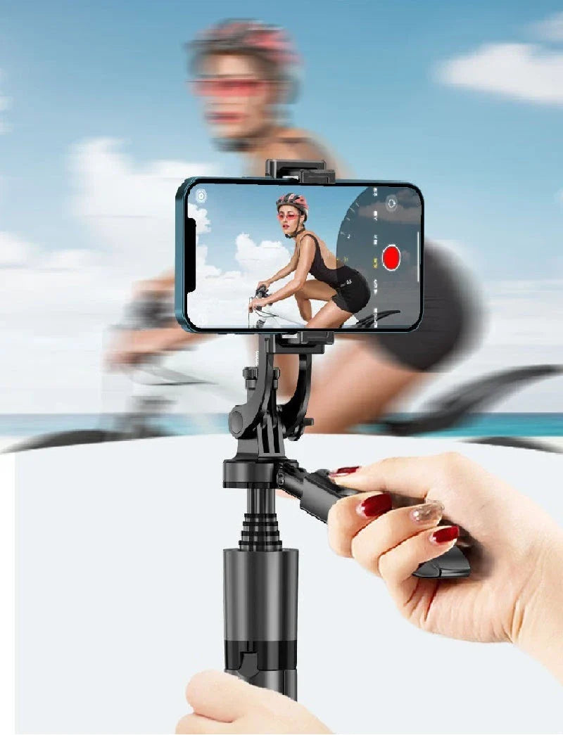360 degree auto face tracking smartphone gimbal stabilizer with AI smart tracking and tripod for vlogging, live streaming, and video recording