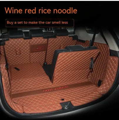 Custom-fitted TPE XPE boot liner with 3D edging for Mitsubishi Outlander SUV.