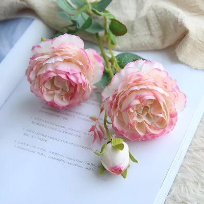 Silk artificial peony flower arrangement in six colours for home decoration