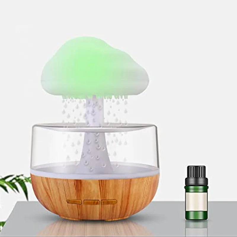 White raining cloud design desk humidifier with water flow effect and essential oil diffusion function