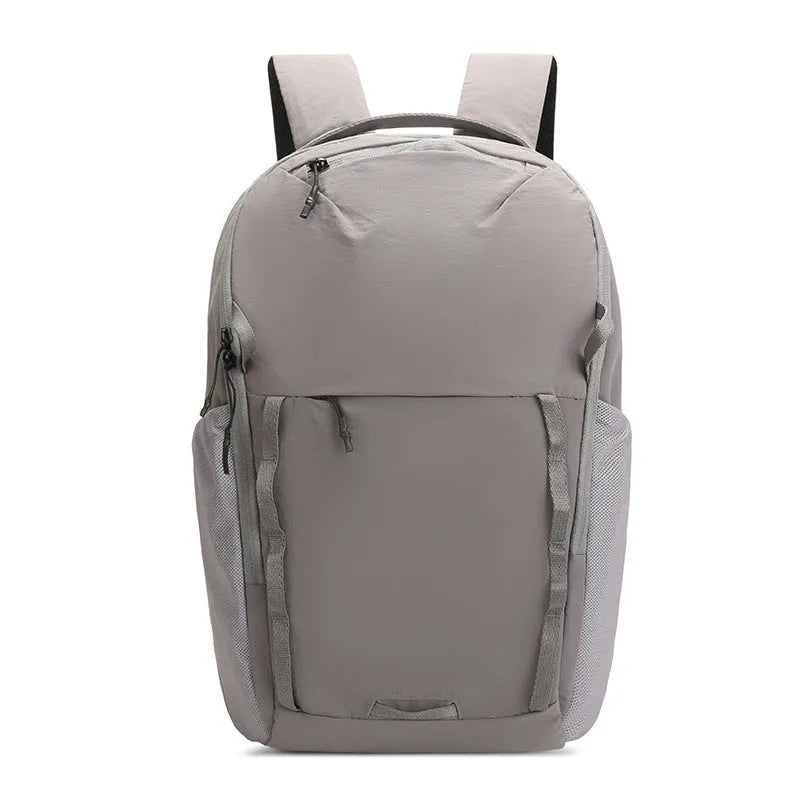 Waterproof Taslan composite cloth business backpack with curved shoulder straps in beige colour